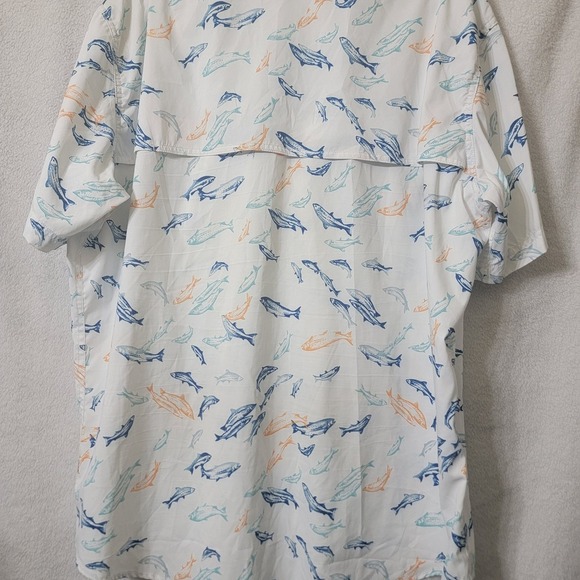 Izod Saltwater Performance Shirt Men Size XXL Short Sleeve Fish Print Stretch - Picture 10 of 14
